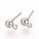 Iron Ball Stud Earring Findings KK-R071-09P-1