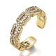 Adjustable Brass Micro Pave Clear Cubic Zirconia Cuff Rings ZIRC-Z002-08G-3