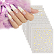 HOBBIESAY 10 Sheets 10 Style Gold Stamping Wave French French Tips Nail Stickers MRMJ-HY0002-33-7