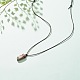 Natural Agate Nugget Pendant Necklace with Cowhide Leather Cord NJEW-JN03882-04-2