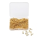 Eisenschraube Ösenstift Heringe Kautionen, für die Hälfte gebohrt Perlen, golden, 10x5x1.2 mm, Bohrung: 2.8 mm, 300 Stück / Karton