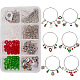 SUNNYCLUE 1 Box 6 Sets Adjustable Wire Blank Bracelet Expandable Bangle Jewellery Making Kit Christmas Charms Pendants with Enamel Pendants Arts Craft Supplies Instruction Included DIY-SC0006-10-1