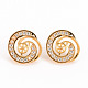 Brass Micro Pave Clear Cubic Zirconia Stud Earring Findings KK-S356-245-NF-1