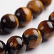 Tigre naturel pierres précieuses d'oeil chapelets de perles rondes, 10mm, Trou: 1mm, Environ 38 pcs/chapelet, 14.9 pouce