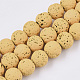 Spray Painted Natural Lava Rock Beads Strands G-N0324-C-07-1