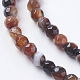 Faceted Round Dyed Natural Striped Agate/Banded Agate Beads Strands G-G581-4mm-M-3