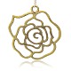 Nickel Free & Lead Free Antique Bronze Tibetan Style Alloy Rose Flower Big Pendants PALLOY-J154-63AB-NR-2