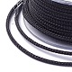 編組鋼線ロープコード  ジュエリーDIY製版材料  スプールで  ブラック  約5.46ヤード（5m）/ロール  3mm OCOR-G005-3mm-A-01-3