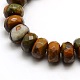 Faceted Natural Bamboo Leaf Agate Rondelle Bead Strands G-M065-8mm-09-2