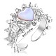 Кольцо-манжета из стерлингового серебра с родиевым покрытием и открытым сердцем 925 шт. JR894A-3