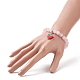 Cuarzo natural rosa de abalorios pulseras del estiramiento BJEW-TA00228-4