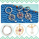 NBEADS 6 Pcs Flat Round with Star Shoe Charms PALLOY-AB00015-4