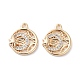 Brass Micro Pave Clear Cubic Zirconia Charms KK-F871-44G-1