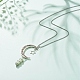 Natural New Jade Bullet with Alloy Moon and Star Pendant Necklace NJEW-JN03912-07-2
