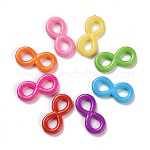 Enlaces acrílicos opacos, infinito, color mezclado, 10x21x4mm, agujero: 6x4.5 mm, aproximamente 1110 unidades / 500 g