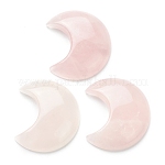 Colgantes naturales de cuarzo rosa, luna, 34~35x29~30x7.5~9mm, agujero: 1.2 mm