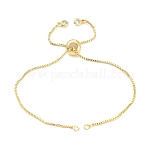 Rack Plating Brass Chain Bracelet Making, with Rhinestone, Long-Lasting Plated, Slider Bracelets Making, Cadmium Free & Lead Free, Real 18K Gold Plated, Single Chain Length: about 115~120mm