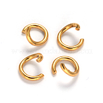 Revestimiento iónico (ip) 304 anillos de salto abiertos de acero inoxidable, dorado, 9x1.5mm, diámetro interior: 6 mm