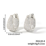 U-образные серьги-кольца из латуни с кубическим цирконием YK3626-3
