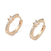 Серьги-кольца из прозрачного кубического циркония EJEW-L292-005G