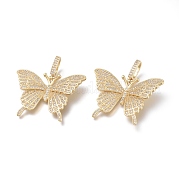 Латунные микропаве прозрачные подвески с фианитом KK-O127-28G