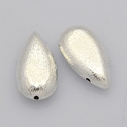 3  - 正孔真鍮パーツビーズ  ティアドロップ  銀色のメッキ  20x10x6mm  穴：1mm KK-J188-10S