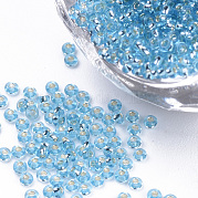 Серебряные подкладке стекло бисер SEED-Q025-1.5mm-C05