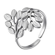 Открытое манжетное кольцо из нержавеющей стали 304 RJEW-SZ0001-18P