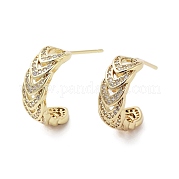 Серьга-гвоздик из латуни с микропаве из кубического циркония EJEW-C081-36G