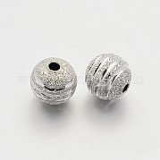 Текстурированные круглые латунные бусы KK-N0061-01S-6mm