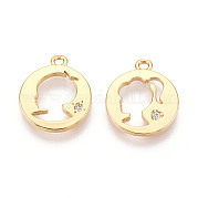 Латунные микропаве прозрачные подвески с фианитом KK-T078-09G-02