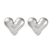 Серьги-гвоздики в форме сердца из нержавеющей стали 304 EJEW-K295-04P