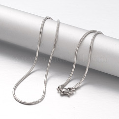 Collares de cadena de serpiente de acero inoxidable 304 que no se deslustran, con cierre de langosta, color acero inoxidable, 17.7 pulgada (45 cm), 1.5mm