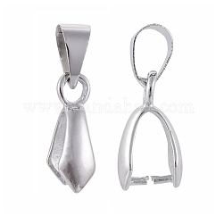 Держатели пончик из латуни, пешня для льда, платина, 14x7 мм, отверстие : 4x6 мм