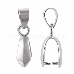 Bélières donut en laiton, platine, 15x8x4mm, Trou: 4x5mm, mesure intérieure: 8x4 mm, pin: 1 mm