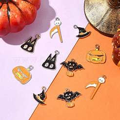 10шт 10 стиля хэллоуин тема сплава эмаль подвески&nbsp;ENAM-FS0003-84