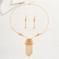 Элегантные геометрические серьги и ожерелья из латуни для женского праздника IK8887