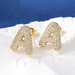 Серьги-гвоздики из циркония&nbsp;EJEW-Z091-02G