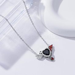 Ожерелья с подвеской в виде сердца дьявола с крыльями из цинкового сплава FS-WGBD937-01