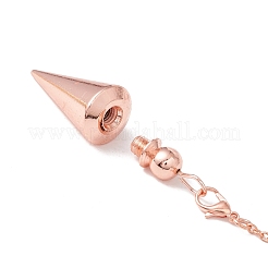 Placage de crémaillère chaîne de câbles en laiton cône pendules de radiesthésie&nbsp;HJEW-G016-01RG