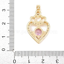 Colgantes de circonita cúbica micro pavé de latón de san valentín&nbsp;KK-T086-01F