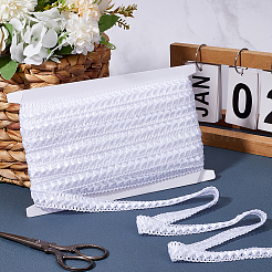 Полиэстеровая лента-сороконожка с плетением из кружева&nbsp;OCOR-WH20012-25B