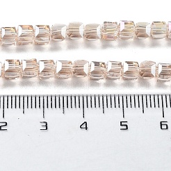 Chapelets de perles en verre électroplaqué&nbsp;EGLA-J028-4x4mm-AB17