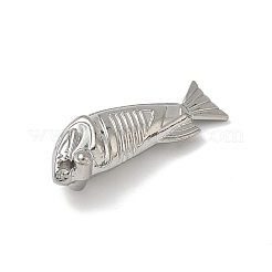 304ステンレスペンダント  魚のチャーム  変色しない  ステンレス鋼色  28x9.5x7.5mm  穴：1.2mm&nbsp;STAS-C138-05C-P
