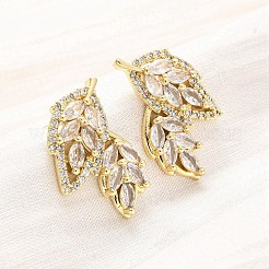 Серьги-гвоздики из циркония EJEW-F373-05G