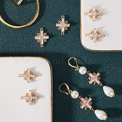 8 шт. латунные подвески-коннекторы с прозрачным кубическим цирконием KK-BBC0014-64