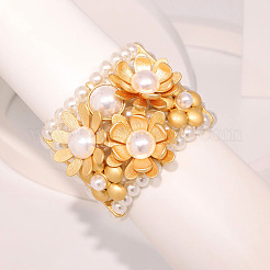 Женские браслеты из цветочного сплава и АБС-пластика с жемчугом FS-WG764D9-01