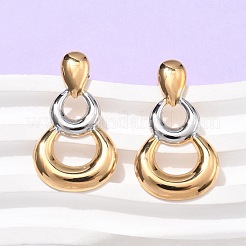 Двухцветные серьги-гвоздики в форме тыквы из нержавеющей стали 304 EJEW-C142-15PG