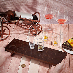 Бамбуковый держатель для бокалов на 12 лоток DIY-WH0430-912B