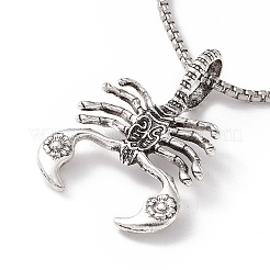 Collana con ciondolo scorpione in lega con catene a scatola in acciaio inossidabile 304&nbsp;NJEW-C007-02AS